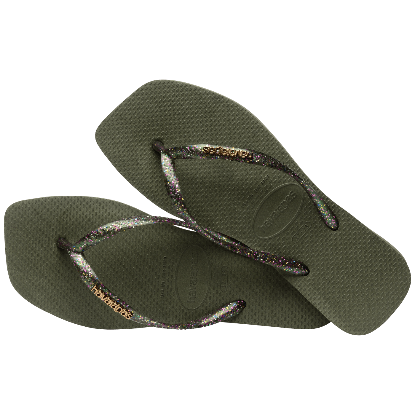 Sandalias Havaianas Slim Square Logo Metallic 4148257