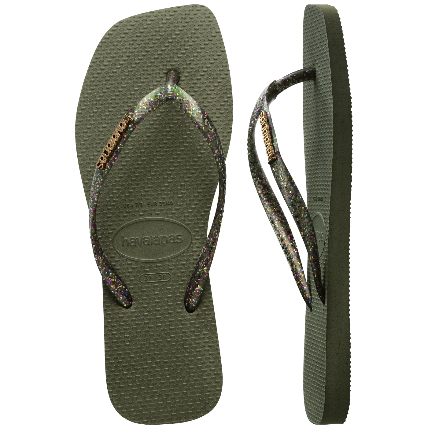 Sandalias Havaianas Slim Square Logo Metallic 4148257