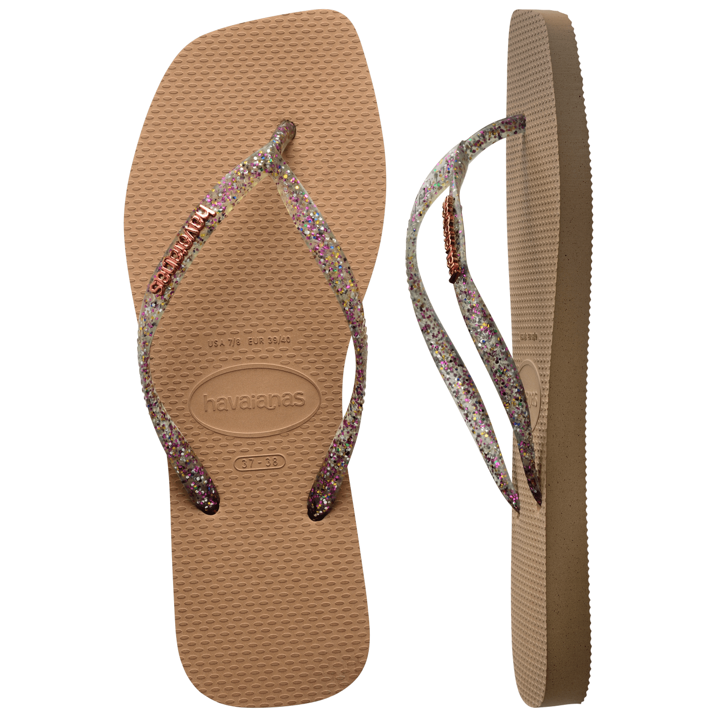 Sandalias Havaianas Slim Square Logo Metallic 4148257